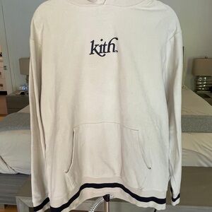 Kith Men's Cream Hoodie with Black Accents